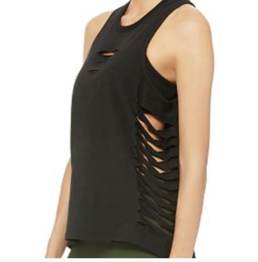 Alo Yoga Sleeveless Black Cut It Out Tank
